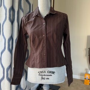 Abercrombie & Fitch Brown Pinstripe Shirt